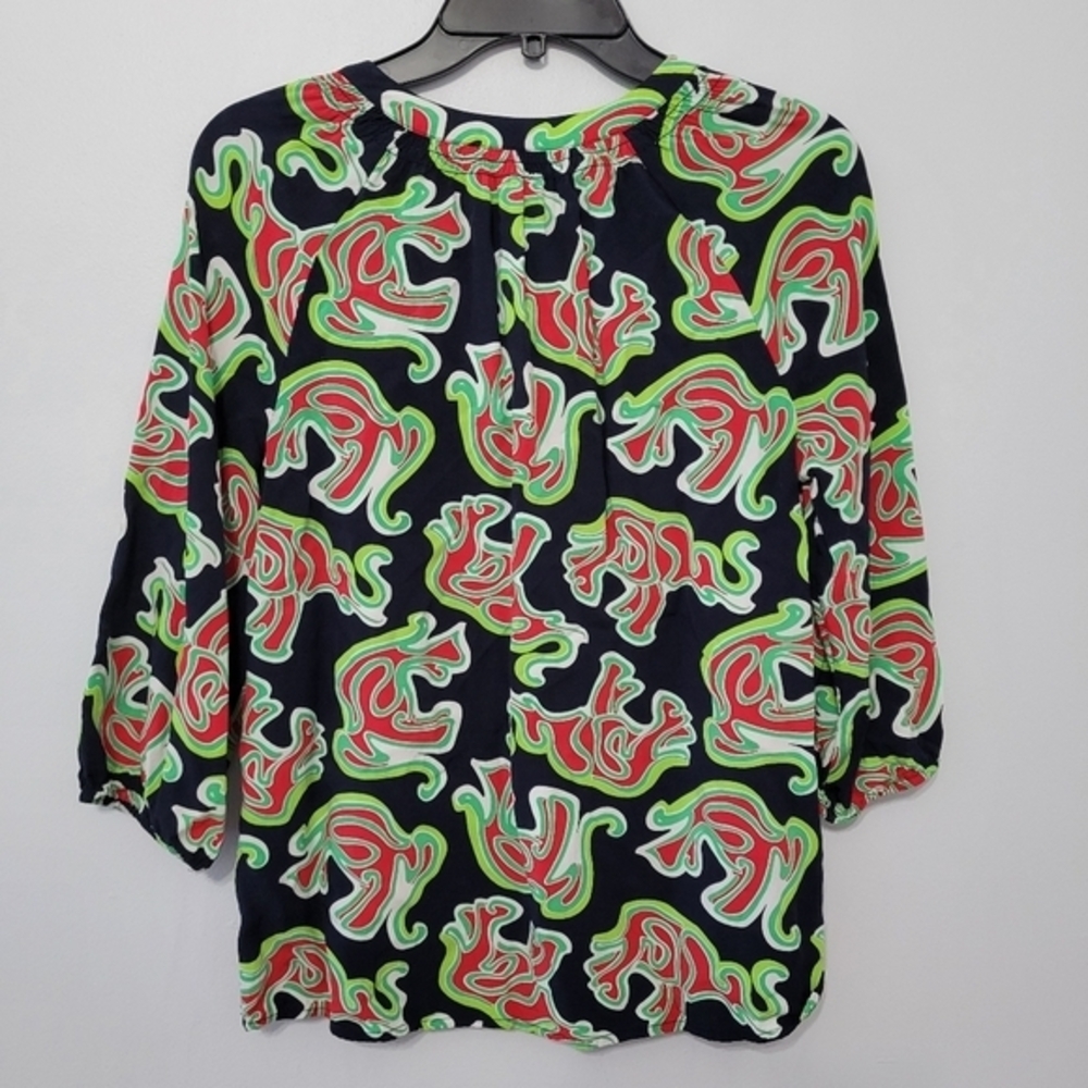 Women's Sz M & MP Office Blouse Top Bundle Floral Novelty Print Loft Crown & Ivy - Picture 5 of 16